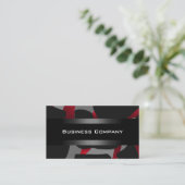 Elegante Rode Abstracte Zwarte Visitekaartjes Bedr (Staand voorkant)