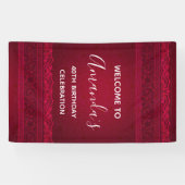 Elegante rode achtergrond Stijlvolle Verjaardag We Spandoek (Horizontaal)