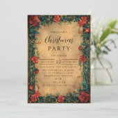 Elegante Rode Amaryllis Kerstmis Kaart (Staand voorkant)