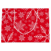 Elegante rode aqua witte winter sneeuwvlok groot cadeauzakje (Voorkant)