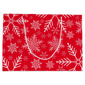 Elegante rode aqua witte winter sneeuwvlok groot cadeauzakje (Achterkant)