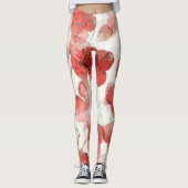 Elegante rode aquarel papavers illustratie leggings (Voorkant)