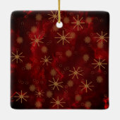 Elegante rode Baby eerste kerstfoto Keramisch Ornament (Achterkant)