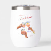 Elegante rode Bachelorette Thermische Wijn Tumbler (Voorkant)
