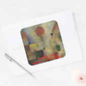 Elegante "rode ballon" op maat vierkante sticker (Envelop)