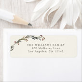 Elegante rode bessen groen vakantie adres etiket (Insitu)