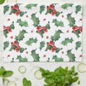 Elegante rode bessen kerst theedoek (Gevouwen)