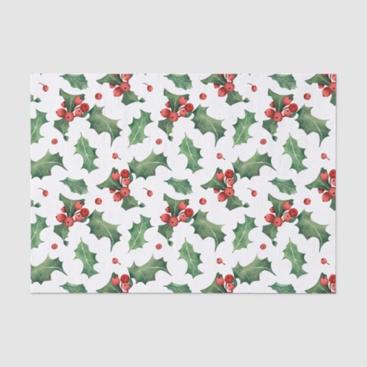 Elegante rode bessen kerst tissuepapier (Voorkant)