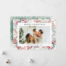 Elegante  rode bessen Vrolijke kerstfoto