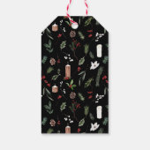 Elegante rode bessen Waterverf krans kerst Cadeaulabel (Achterkant)