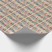 Elegante rode & blauwe Notenkraker Elegantie Cadeaupapier (Hoek)