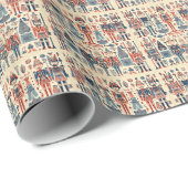 Elegante rode & blauwe Notenkraker Elegantie Cadeaupapier (Rol Hoek)