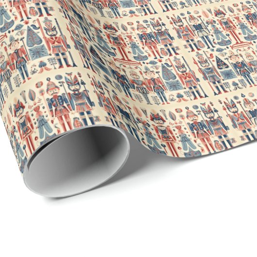 Elegante rode & blauwe Notenkraker Elegantie Cadeaupapier (Rol Hoek)