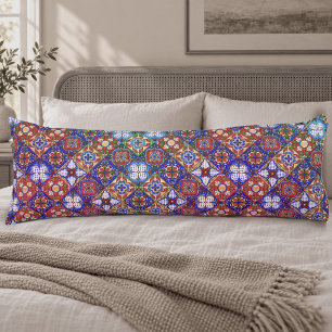Elegante rode blauwe Talavera-tegelmozaïek Lichaamskussen