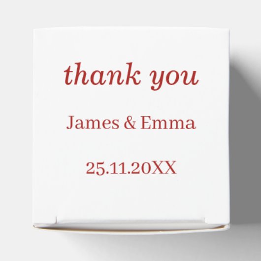 Elegante rode bloem bruiloft bedankdoosjes (Bovenkant)