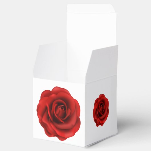 Elegante rode bloem bruiloft bedankdoosjes (Geopend)