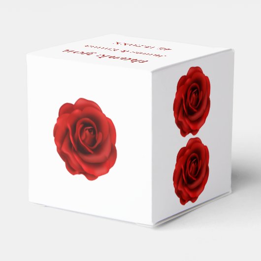 Elegante rode bloem bruiloft bedankdoosjes (Achterkant)