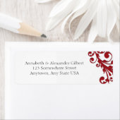 Elegante Rode Bloem Etiket (Insitu)