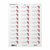 Elegante Rode Bloem Etiket (Full Sheet)