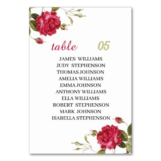 Elegante rode bloem gepersonaliseerde bruiloft kaart (Voorkant)