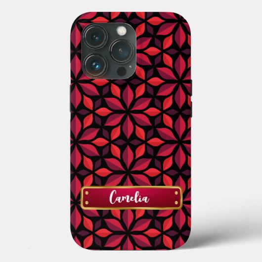 Elegante rode bloem naadloos patroon Case-Mate iPhone case (Achterkant)