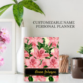Elegante rode bloem  naam Persoonlijk Planner