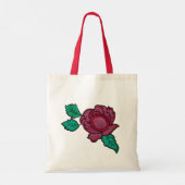 Elegante Rode Bloem Roos Boodschappentas Tote Bag (Achterkant)