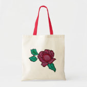 Elegante Rode Bloem Roos Boodschappentas Tote Bag (Voorkant)