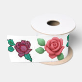 Elegante Rode Bloem Roos Satijnen Lint (Spoel)