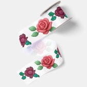 Elegante Rode Bloem Roos Satijnen Lint (Achterkant)
