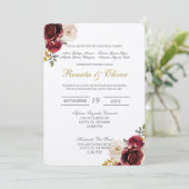 Elegante rode bloem trouwring Spaans Kaart (Staand voorkant)