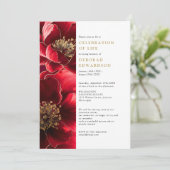 Elegante rode bloem viering van het leven kaart (Staand voorkant)