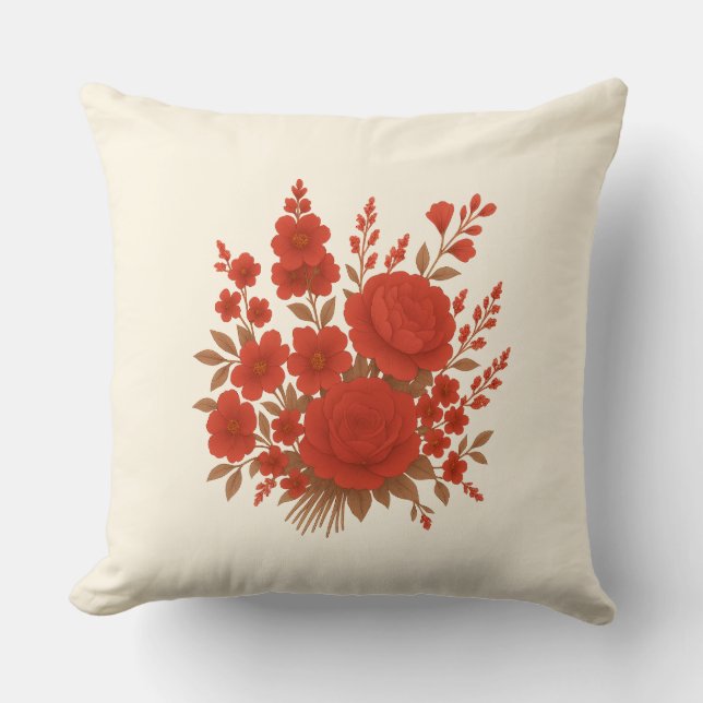 Elegante rode bloemboeket met romantische rozen kussen (Voorkant)