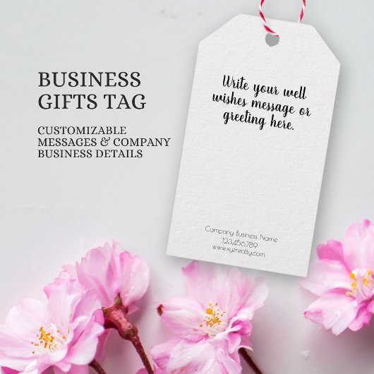 Elegante Rode Bloemen Achtergrond Bedrijfsnaam & L Cadeaulabel