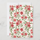 Elegante Rode Bloemen Botanische Adoptie Douche Kaart (Achterkant)