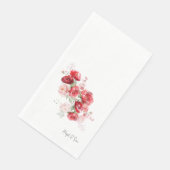 Elegante rode bloemen eenvoudige aangepaste bruilo servet (Hoek)