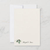 Elegante rode bloemen eenvoudige crème bruiloft bedankkaart (Achterkant)