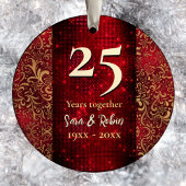 Elegante rode bloemen Kerstmis bruiloft jubileum Keramisch Ornament