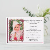 Elegante rode bloemen ontwerp doop kaart (Staand voorkant)