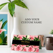 Elegante Rode Bloemen Patroon Custom Naam Business Afsprakenkaart