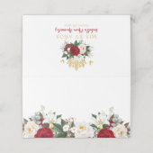 Elegante rode bloemen quinceañera verjaardag plaatskaartje (Buitenkant ongevouwen)