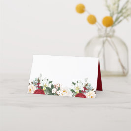Elegante rode bloemen quinceañera verjaardag plaatskaartje