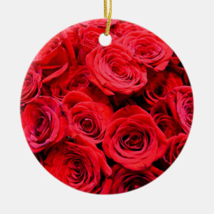 Elegante rode bloemen Rode Rozen roos tuin Keramisch Ornament