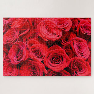 Elegante rode bloemen Rode Rozen roos tuin Legpuzzel