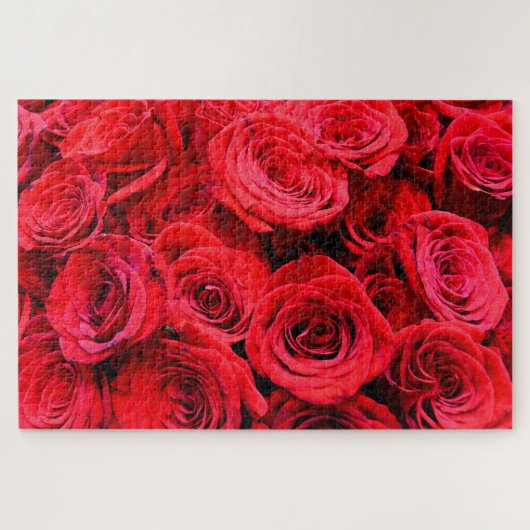 Elegante rode bloemen Rode Rozen roos tuin Legpuzzel (Horizontaal)