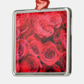 Elegante rode bloemen Rode Rozen roos tuin Metalen Ornament (Links)