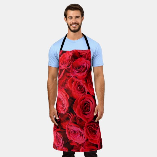 Elegante rode bloemen Rode Rozen roos tuin Schort (Gedragen)