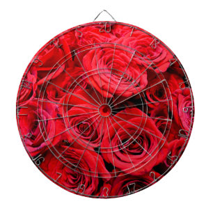 Elegante rode bloemen rozen dartbord