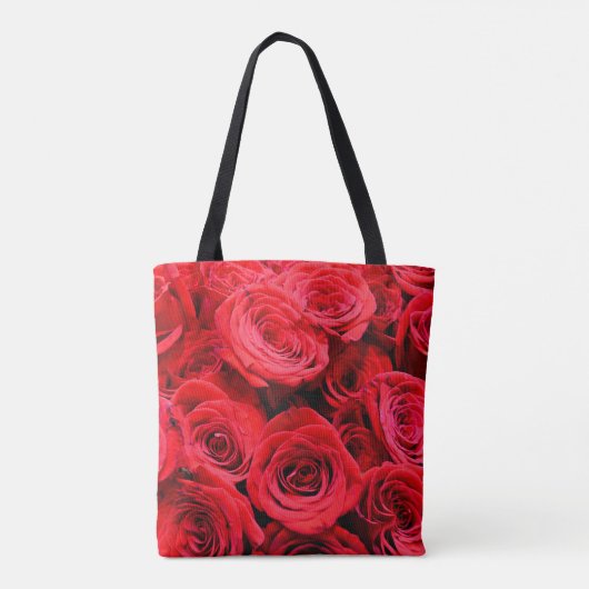 Elegante rode bloemen rozen tote bag (Achterkant)