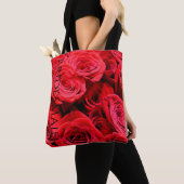 Elegante rode bloemen rozen tote bag (Dichtbij)